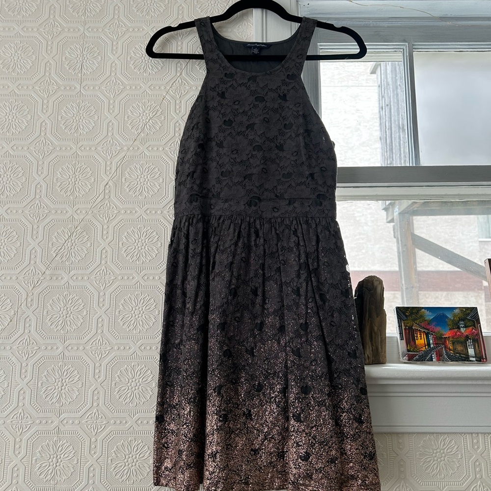 American Eagle Outfitters Grey Lace Dress